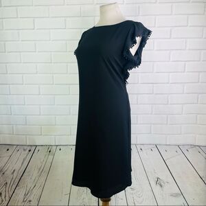 ELLE Black Flutter Sleeve Midi Dress - Size Small